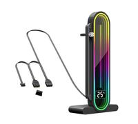 Qerwsdty Support Anti-Chute pour Carte Graphique avec Affichage de Température Sync ARGB Réglable en Hauteur, 5V 3Pin A