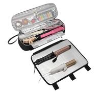 Qerwsdty Trousse de rangement pour outils de coiffure, fer à lisser, fer à friser, accessoires de coiffure