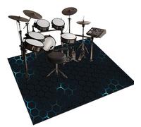 Qesjodfu Tapis pour Batterie Acoustique Insonorisant Tapis de Tambour Anti-Bruit Tapis de Sol Électronique Jazz kit de Batterie pour Basse Caisse Claire Instruments Accessoires Batterie 120 x 100 cm