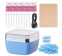 QESSUVNC Mini machine à fondre la cire, kit de cire chauffante USB, épilation pour homme et femme à la maison, 100 g de grains de cire, utilisé pour l'épilation du nez, des oreilles, la coupe des