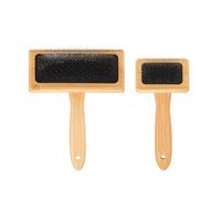 Qeunrtiy Cardes à Main en Bois - Brosse Slicker en Bambou pour Les Chiens - Accessoires en Bois de Bambou pour Le Filage et Le Tissage