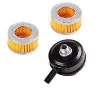 Qeunrtiy Compresseur d' aspirant isolation acoustique 20 mm en métal fileté, avec 2 pièces de filtre de rechange pour entrée pièces pneumatiques