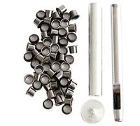Qeunrtiy Kit d'outils de perforation à œillets avec 50 œillets, 6 mm Gunmetal pour fourreau Kydex DIY
