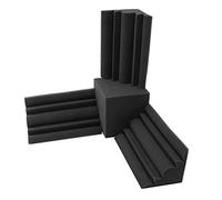 Qeunrtiy Lot de 4 mousses acoustiques carrées 15 x 15 x 15 cm + 3 pièces 12 x 12 x 24 cm en mousse ignifuge