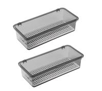 Qeunrtiy Plateau à Couverts avec Couvercle, Rangement D'Ustensiles avec Couvercle Plateau à Couverts en Plastique, Organisateur de Tiroir à Couverts, Conteneur de Rangement D'Ustensiles B