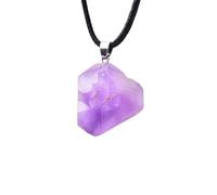 QEUOPGFD Ornements en Cristal 1pc améthyste Pendentif Quartz Pierre Collier Cristaux Bruts Violet Bijoux Hommes Femmes Reiki minéral spécimen Cadeau Beau Cristal(1PC)