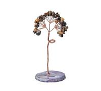 QEUOPGFD Ornements en Cristal 1PC Cristal Arbre améthyste Quartz Rose Aigue-Marine Agate Porte-Bonheur Reiki guérison décoration de la Maison Ornements Souvenir Cadeau Beau Cristal(Tigers Eye)