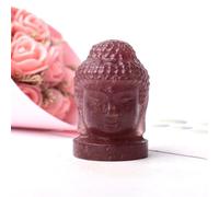 QEUOPGFD Ornements en Cristal 1PC Cristal Pierre Figure de Bouddha Figurine Reiki Pierre de guérison Artisanat Petite décoration décor à la Maison présent Souvenir Beau Cristal(Strawberry Crystal)