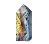 QEUOPGFD Ornements en Cristal 1PC Pierre Naturelle Cristal Point Labradorite guérison Quartz Tour Pierre de Lune Ornement for la décoration intérieure énergie Pierre Pyramide Beau Cristal(50-80g)