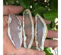QEUOPGFD Ornements en Cristal 3 pcs Agate Geode Poli Irrégulier Cristal Tranche Brésil Guérison Reiki Pierre QuartzMineral Décor À La Maison Beau Cristal