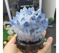 QEUOPGFD Ornements en Cristal Amas de Cristal de Quartz fantôme Bleu, spécimen de décoration for la Maison et Le Bureau, Cadeau Beau Cristal(450-500g)