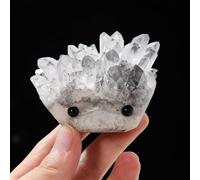 QEUOPGFD Ornements en Cristal Amas de Cristaux Blancs naturels, Quartz Clair, gemme Reiky, hérisson, Sculpture en Pierre, Artisanat, décoration Animale Beau Cristal(Small)