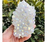 QEUOPGFD Ornements en Cristal Amas de Cristaux électrolytiques à Pointe de Quartz Aura d'ange Blanc Beau Cristal(150-260g)