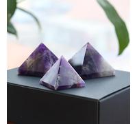 QEUOPGFD Ornements en Cristal Améthyste de rêve, Cristal de guérison, Quartz, Pyramide, énergie, décoration de Maison, Artisanat Fait à la Main en Pierre précieuse Beau Cristal(About 5cm)
