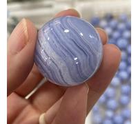 QEUOPGFD Ornements en Cristal Bleu Dentelle Agate Cristal énergie Boule Reiki guérison Cadeau Chambre Bureau décoration Collection Poli à la Main Beau Cristal(100-110g)