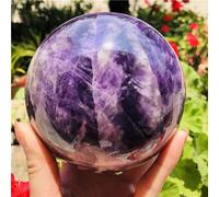 QEUOPGFD Ornements en Cristal Boule d'améthyste de rêve Naturelle, sphère de Massage polie, décor de Salle de guérison Reiki, Artisanat en Cristal, Globe en Pierre, Souvenirs Beau Cristal(9-10cm)