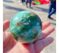 QEUOPGFD Ornements en Cristal Boule de Clair de Lune Verte, sphère de Pierres décoratives Naturelles Reiki en Cristal Beau Cristal(50-60mm)