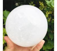 QEUOPGFD Ornements en Cristal Boule de Cristal de Calcite Blanche Naturelle, Boule de Pierre, décoration de la Maison, gemme Aura, guérison spirituelle Beau Cristal(9cm)