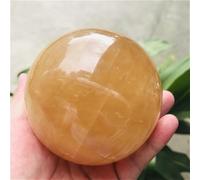 QEUOPGFD Ornements en Cristal Boule de Cristal de Quartz Citrine Calcite Naturelle, Boule de guérison Gemston Beau Cristal(About 80mm)