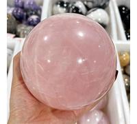 QEUOPGFD Ornements en Cristal Boule de Cristal de Quartz Rose, sphère de Massage polie, décor de Salle de guérison Reiki, Souvenirs en Cristal Rose, Artisanat en Pierre Beau Cristal(Diameter 40-45mm)