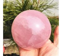 QEUOPGFD Ornements en Cristal Boule de Cristal de Quartz Rose, sphère de Massage polie, décor de Salle de guérison Reiki, Souvenirs en Cristal Rose, Artisanat en Pierre Beau Cristal(600-700g)