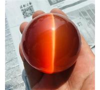 QEUOPGFD Ornements en Cristal Boule de Cristal œil de Chat Rouge, Boule de Pierre d'énergie de Divination, Boule décorative de Photographie Beau Cristal(8cm)