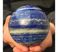 QEUOPGFD Ornements en Cristal Boule de Cristal Lapis Lazuli, sphères de Quartz, Pierre polie, guérison Reiki, décor de Salle de Bureau, Souvenirs, Boule de minerai Beau Cristal(300-350g)