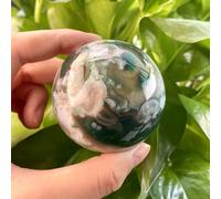 QEUOPGFD Ornements en Cristal Boule de Jaspe en Cristal, Fleur Verte, sphère de Force, Pierre de souci, méditation Reiki for la décoration de la Maison, Cadeau Beau Cristal