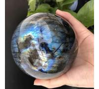 QEUOPGFD Ornements en Cristal Boule de Labradorite en Cristal, Quartz Poli, guérison Reiki, décor de Salle Exquis, Pierre de Lune, Souvenirs de minerai Beau Cristal(Diameter 60-65mm)