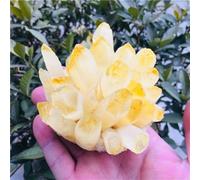 QEUOPGFD Ornements en Cristal Cristal de Quartz fantôme Jaune grappe de Cristaux de guérison spécimen de Pierres précieuses brutes for fengshui décor de Bureau à Domicile Beau Cristal(400-500g)