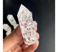 QEUOPGFD Ornements en Cristal de Cristal de Pinte de Quartz Blanc, Cristaux clairs éclatés, Points hexagonaux, Tour de guérison Artisanale, décoration de la Maison Beau Cristal(50-60g)
