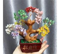 QEUOPGFD Ornements en Cristal Décor d'arbre Porte-Bonheur en Cristal Fortune Feng Shui Home Decor Beau Cristal(Mixed Crystal)