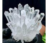 QEUOPGFD Ornements en Cristal Décoration de Bureau à Domicile de spécimens minéraux de grappe de Cristal de Quartz fantôme Blanc Beau Cristal(1100-1200g)