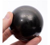 QEUOPGFD Ornements en Cristal Deuxième Boule de Cristal de Pierre gemme Naturelle de Graphite Quartz Point sphère Ornement minerai élite minéral décoration de la Maison Russie Beau Cristal