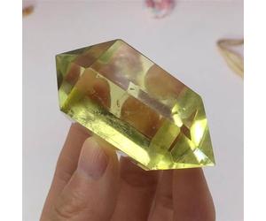 QEUOPGFD Ornements en Cristal Guérison de de Tour à Double tête d'agrumes naturels, Cristal de gemme, décoration de la Maison, témoin d'amour, Anniversaire, Anniversaire gi Beau Cristal(90-95g)