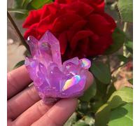 QEUOPGFD Ornements en Cristal Guérison d'un spécimen de grappe de Cristaux de Quartz Halo de Flamme Violette Beau Cristal(10pcs)