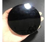 QEUOPGFD Ornements en Cristal Miroir de cri en Obsidienne Noire Naturelle, Cristaux de guérison, Plaque Ronde en Pierre, Miroir de Sorcellerie, décoration de Maison Beau Cristal(12cm)