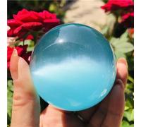 QEUOPGFD Ornements en Cristal Opale œil de Chat Bleu, Cristal de Quartz, Boule de Pierre de guérison, décoration de sphère Beau Cristal(4cm)
