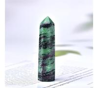 QEUOPGFD Ornements en Cristal Pierre de Quartz au trésor Rouge-Vert, d'obélisque, Cristal, Roche minérale, Reiki, énergie de guérison, décoration en Pierre, Collection Beau Cristal(50-60g)