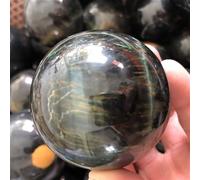 QEUOPGFD Ornements en Cristal Pierre Naturelle d'oeil de Tigre Bleu et Jaune sculptée à la Main Boule colorée Pierre de guérison Boule de Cristal Cadeau de décoration de la Maison Beau Cristal