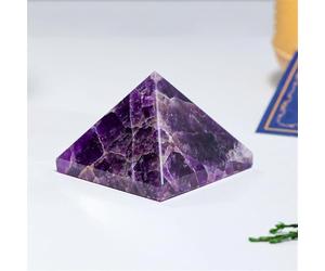 QEUOPGFD Ornements en Cristal Pierres précieuses Naturelles, Cristal de guérison, Pyramide d'améthyste de rêve, Figurine en Pierre métaphysique for la médiation du Yoga Beau Cristal(40-45MM)