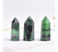 QEUOPGFD Ornements en Cristal Prisme Hexagonal en Cristal, de Quartz Rose, Tour d'améthyste d'énergie, décoration d'ameublement de Maison 1 pièce Beau Cristal(Epidote,4-5cm)