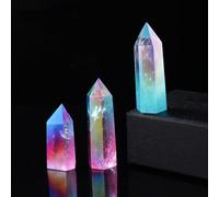 QEUOPGFD Ornements en Cristal Prisme Hexagonal en Cristal, de Quartz Rose, Tour d'améthyste d'énergie, décoration d'ameublement de Maison 1 pièce Beau Cristal(Rainbow Clear Quartz,7-8CM)