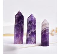 QEUOPGFD Ornements en Cristal Prisme Hexagonal en Cristal, de Quartz Rose, Tour d'améthyste d'énergie, décoration d'ameublement de Maison 1 pièce Beau Cristal(Dream Amethyst,7-8CM)