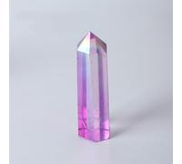 QEUOPGFD Ornements en Cristal Prisme Hexagonal en Cristal, de Quartz Rose, Tour d'améthyste d'énergie, décoration d'ameublement de Maison 1 pièce Beau Cristal(Electroplated Purple,5-6cm)