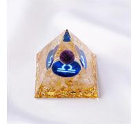 QEUOPGFD Ornements en Cristal Pyramide générateur d'énergie en Cristal, 1 pièce, Reiki, Chakra de guérison, résine, Outil de méditation, décor de Salle for Constellation Beau Cristal(Libra)