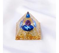 QEUOPGFD Ornements en Cristal Pyramide générateur d'énergie en Cristal, 1 pièce, Reiki, Chakra de guérison, résine, Outil de méditation, décor de Salle for Constellation Beau Cristal(Pisces)