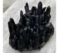QEUOPGFD Ornements en Cristal Restauration d'un spécimen d'amas de Cristaux Noirs naturels Beau Cristal(1300-1400g)