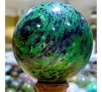 QEUOPGFD Ornements en Cristal Ru ans la guérison de Boule de sphère de Cristal de Pierre précieuse de Zoisite Beau Cristal(550-600g)