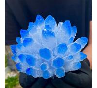 QEUOPGFD Ornements en Cristal Spécimen de grappe de Cristal de Quartz fantôme Bleu Beau Cristal(1000-1100g)